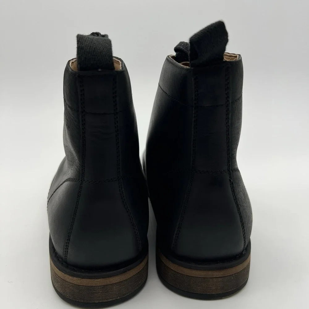 Joe's Jeans Kinison Black Leather Round Toe Lace-Up Combat Mens Boots Size 10